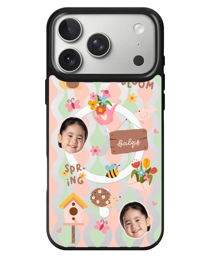 iPhone Rearguard MagSwap - Face Grid Spring Bloom