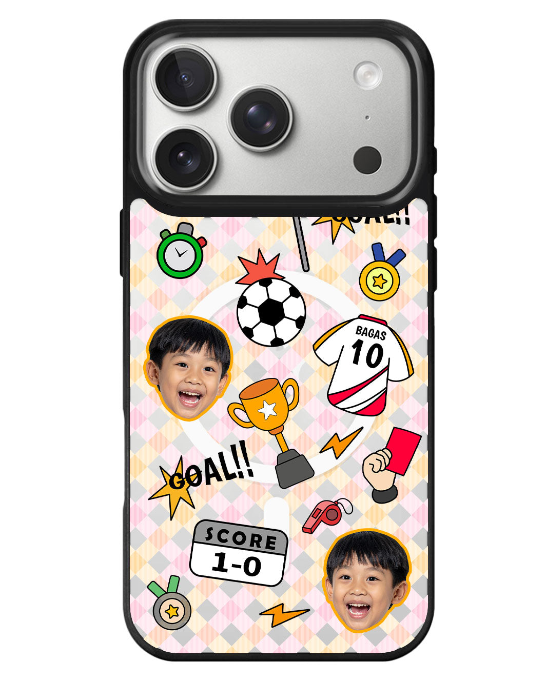 iPhone Rearguard MagSwap - Face Grid Soccer
