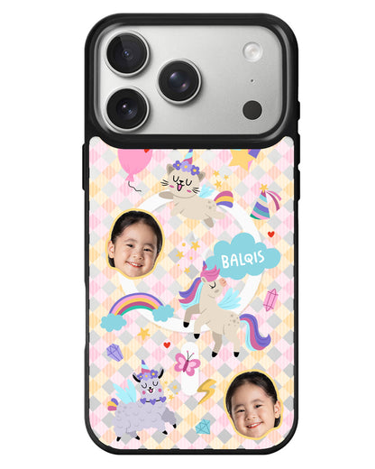 iPhone Rearguard MagSwap - Face Grid Unicorn