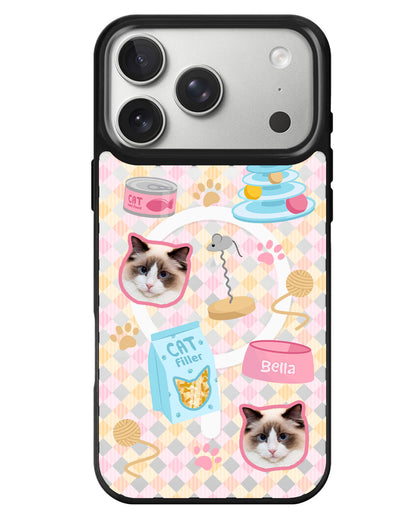 iPhone Rearguard MagSwap - Pet Grid Kitty Playtime