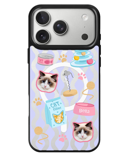 iPhone Rearguard MagSwap - Pet Grid Kitty Playtime