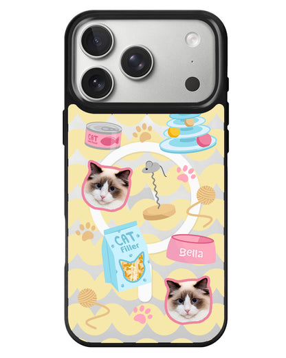 iPhone Rearguard MagSwap - Pet Grid Kitty Playtime