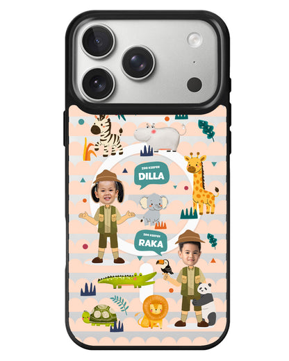 iPhone Rearguard MagSwap - Face Grid Dream Zoo Keeper