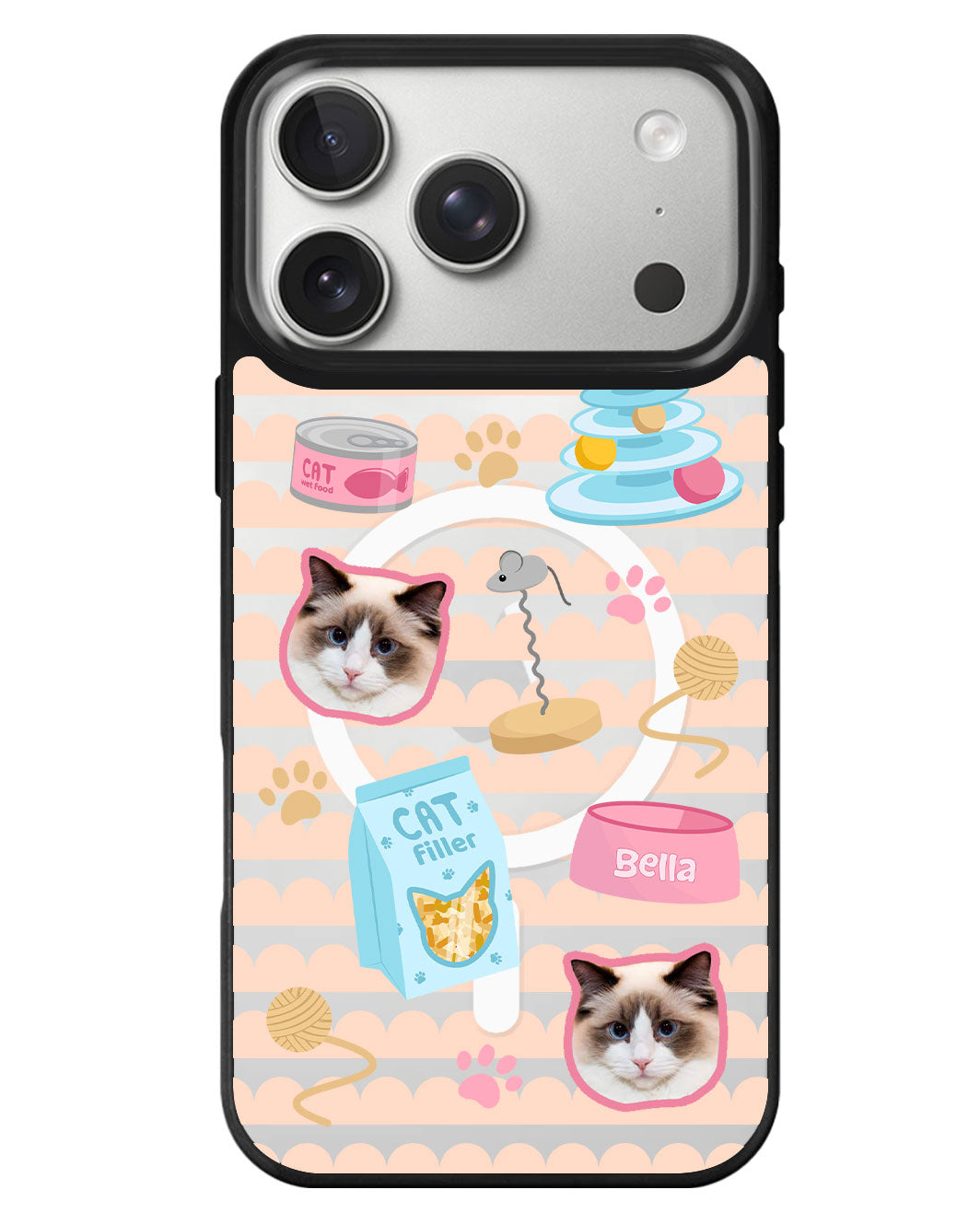 iPhone Rearguard MagSwap - Pet Grid Kitty Playtime