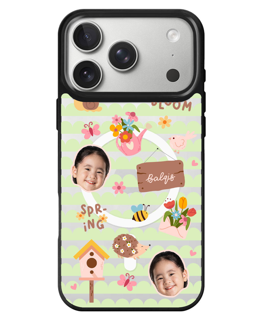iPhone Rearguard MagSwap - Face Grid Spring Bloom