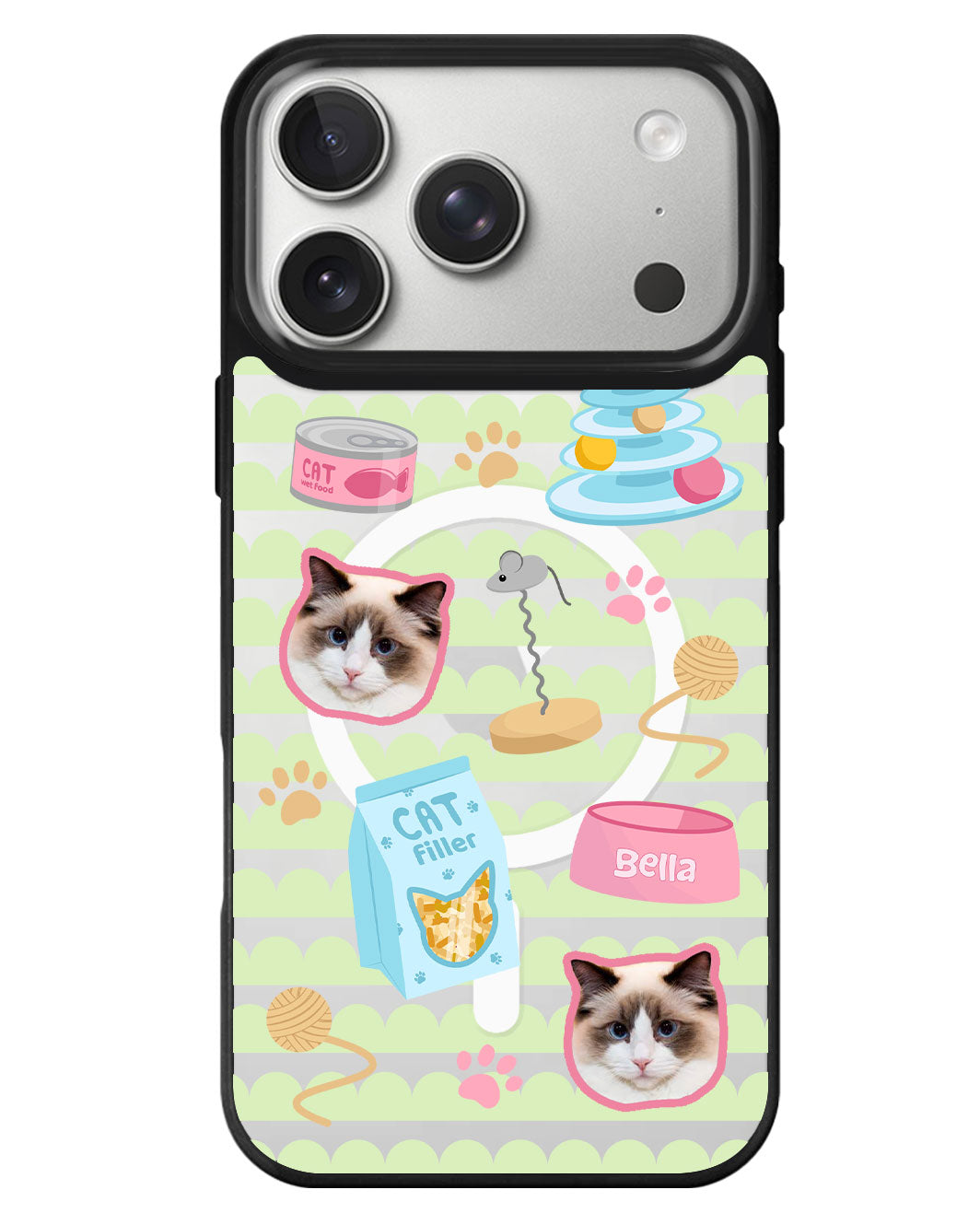 iPhone Rearguard MagSwap - Pet Grid Kitty Playtime