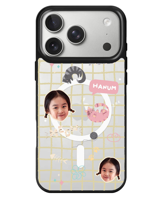 iPhone Rearguard MagSwap - Face Grid Kitty