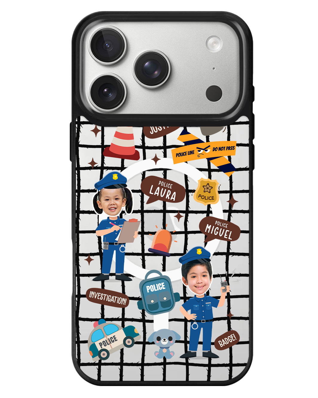 iPhone Rearguard MagSwap - Face Grid Dream Police