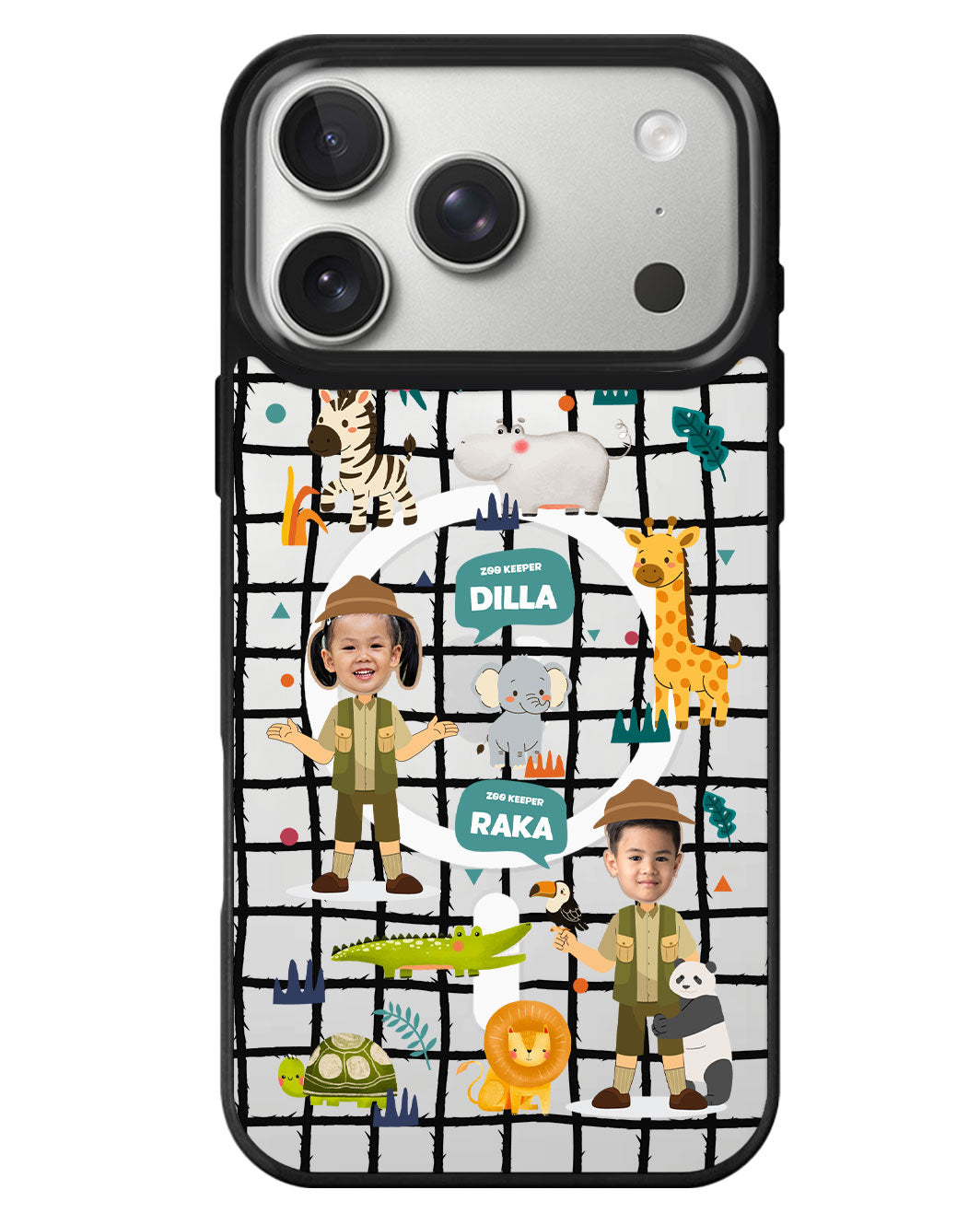 iPhone Rearguard MagSwap - Face Grid Dream Zoo Keeper