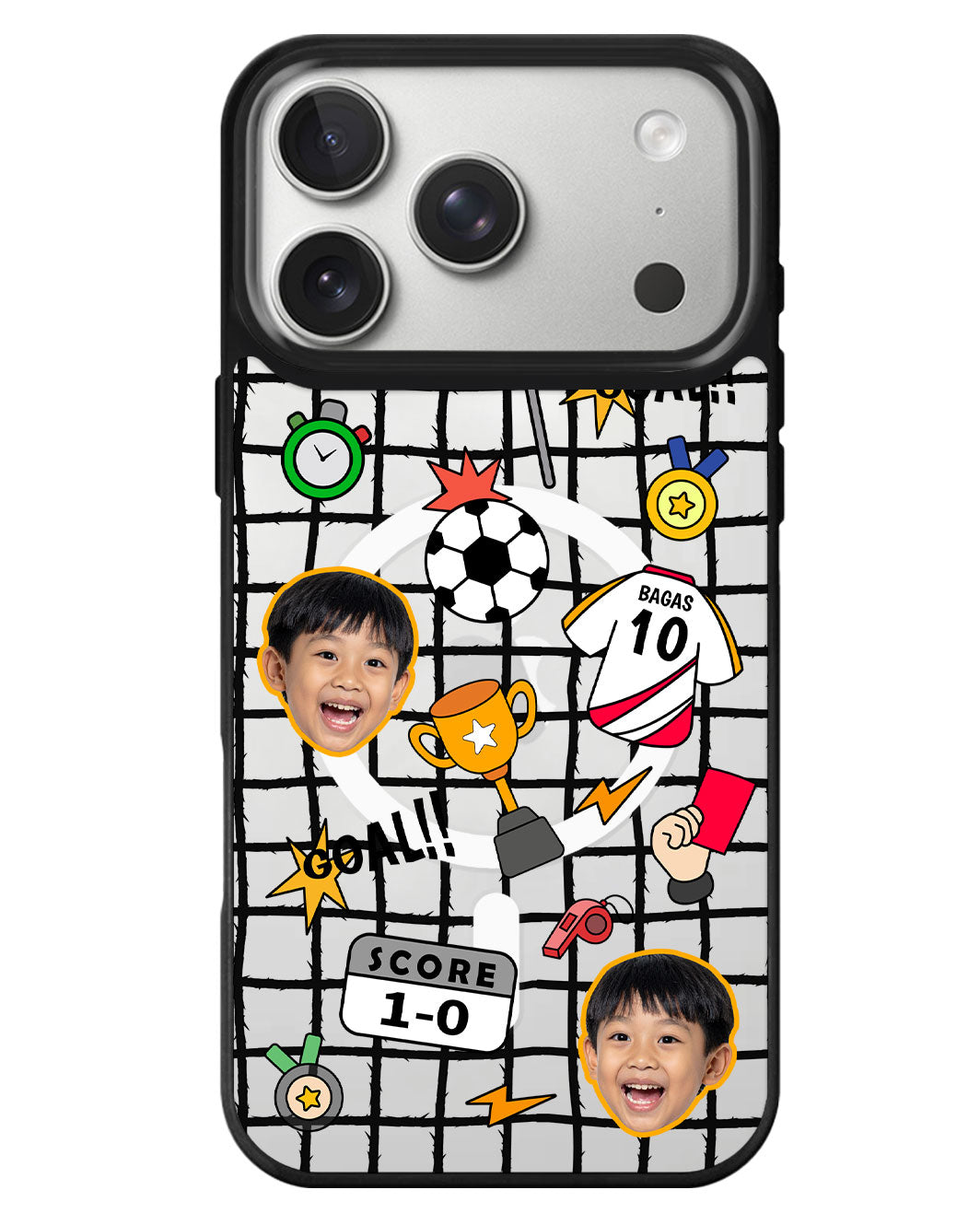 iPhone Rearguard MagSwap - Face Grid Soccer