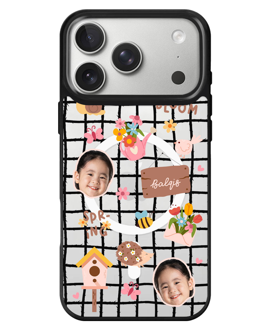 iPhone Rearguard MagSwap - Face Grid Spring Bloom