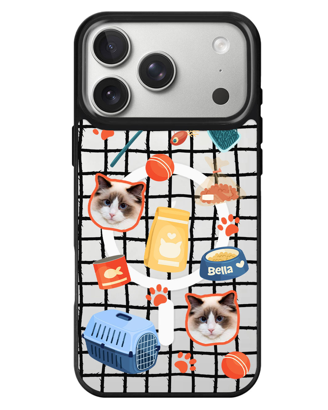 iPhone Rearguard MagSwap - Pet Grid Kitty Adventures