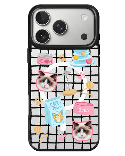 iPhone Rearguard MagSwap - Pet Grid Kitty Playtime