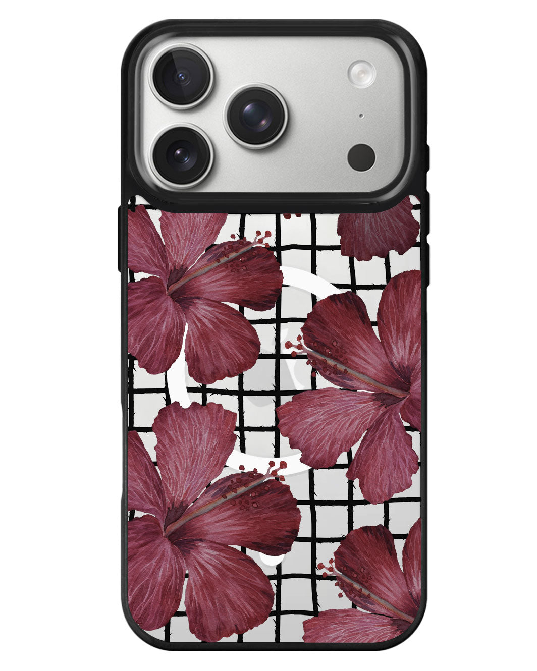 iPhone Rearguard MagSwap - Goth Hibiscus