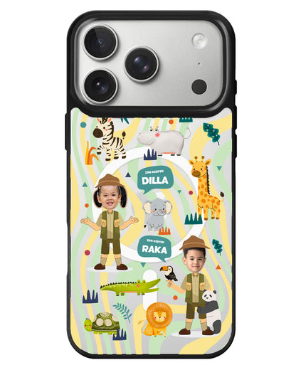 iPhone Rearguard MagSwap - Face Grid Dream Zoo Keeper