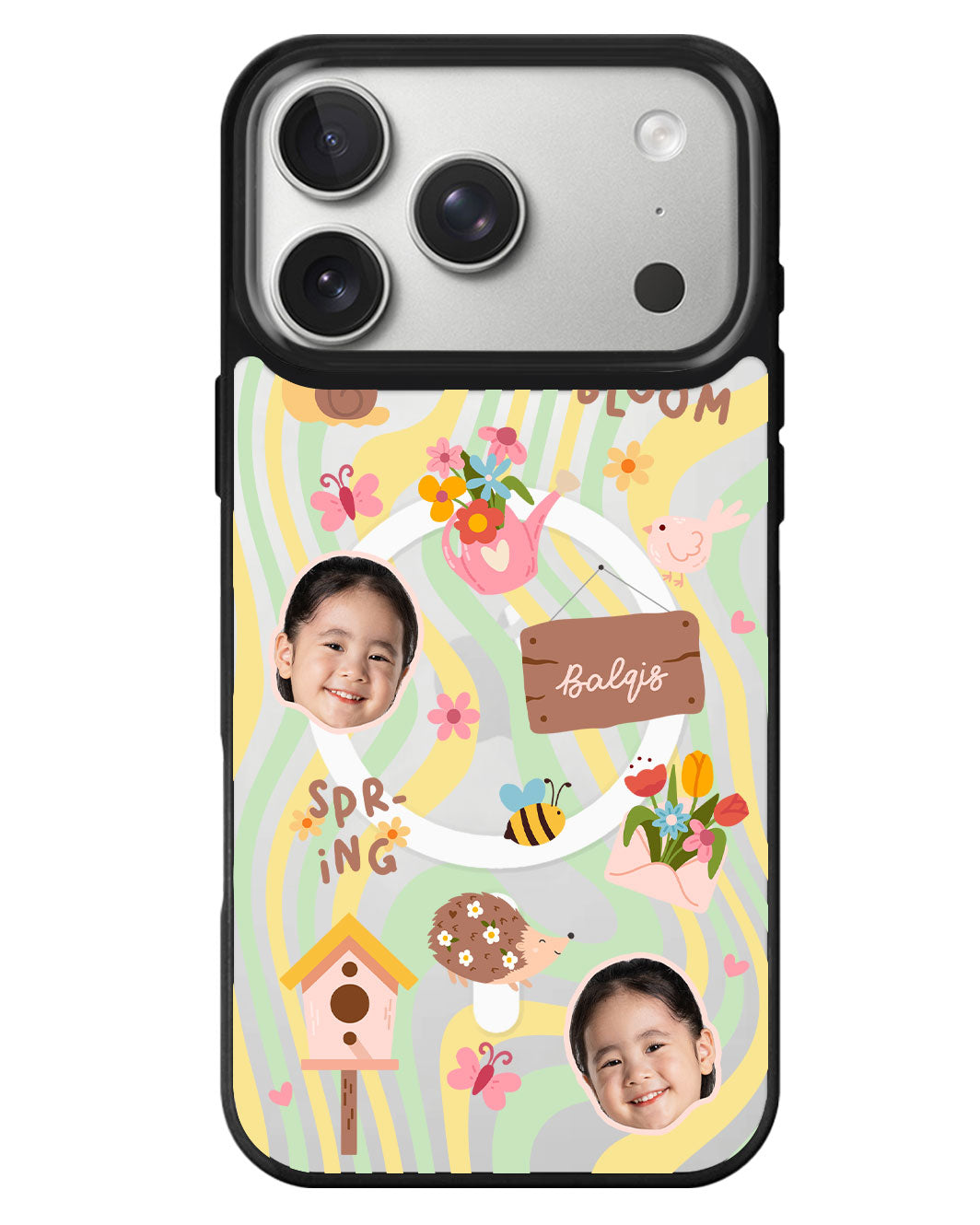 iPhone Rearguard MagSwap - Face Grid Spring Bloom