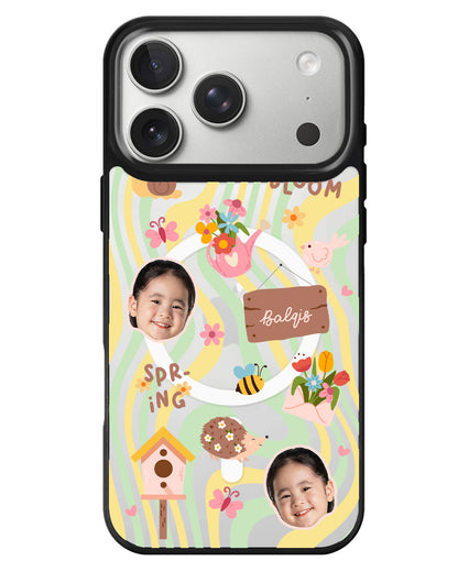 iPhone Rearguard MagSwap - Face Grid Spring Bloom