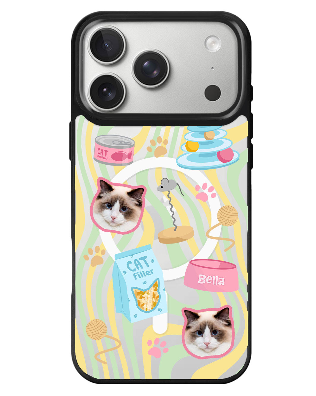 iPhone Rearguard MagSwap - Pet Grid Kitty Playtime