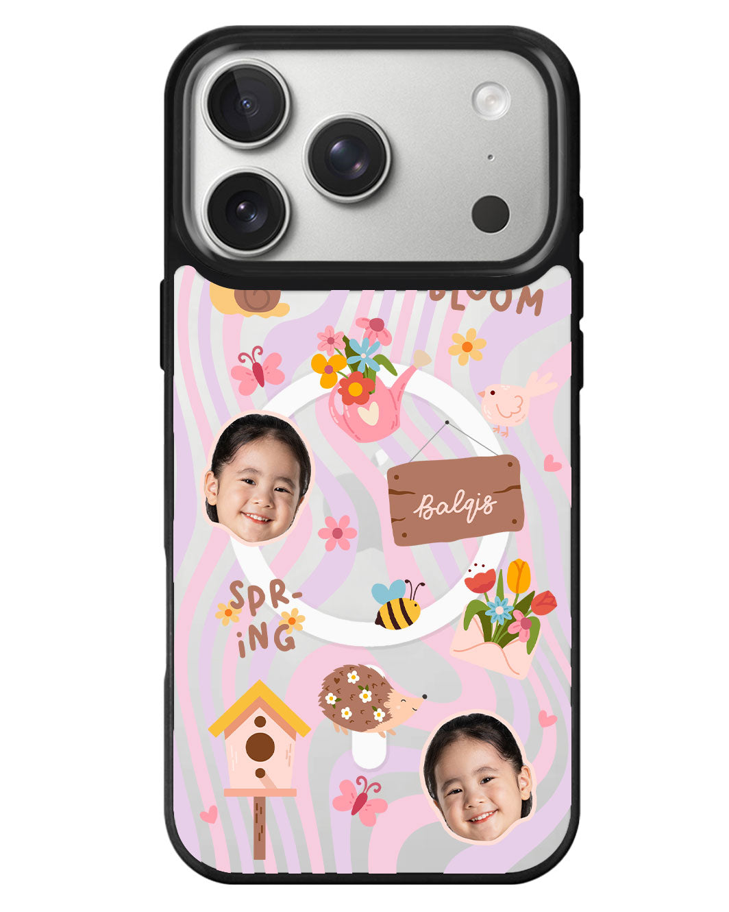 iPhone Rearguard MagSwap - Face Grid Spring Bloom
