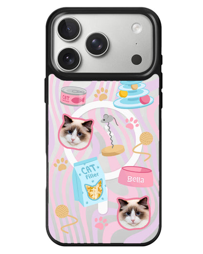 iPhone Rearguard MagSwap - Pet Grid Kitty Playtime