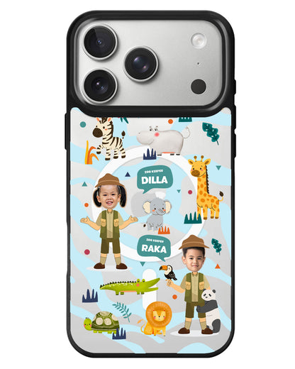 iPhone Rearguard MagSwap - Face Grid Dream Zoo Keeper