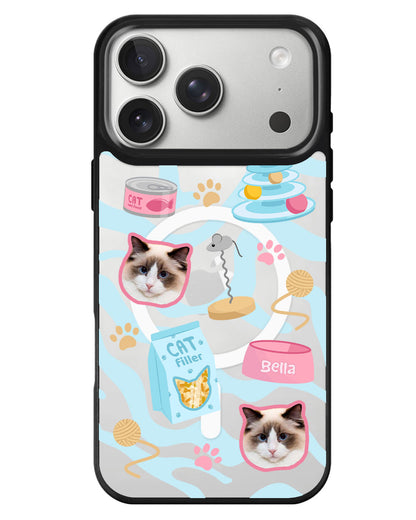 iPhone Rearguard MagSwap - Pet Grid Kitty Playtime