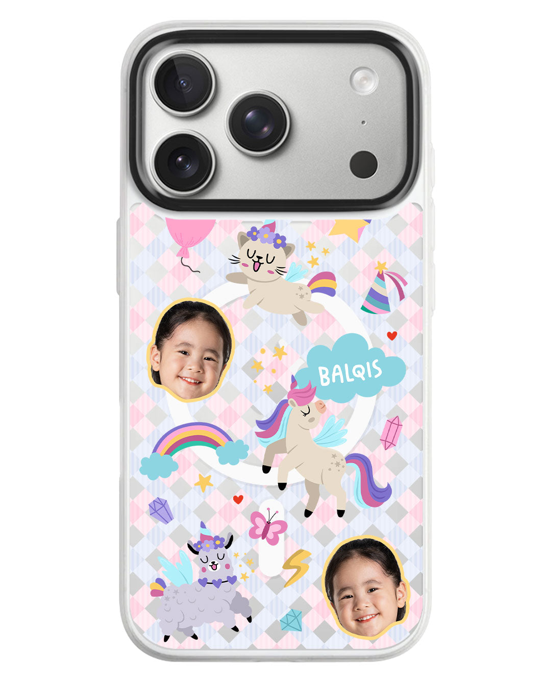 iPhone Rearguard MagSwap - Face Grid Unicorn
