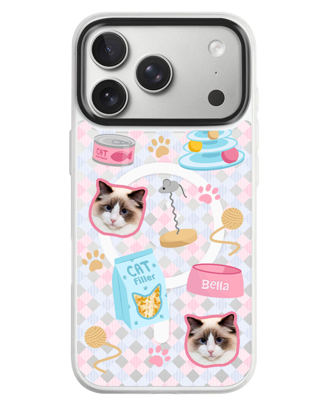 iPhone Rearguard MagSwap - Pet Grid Kitty Playtime