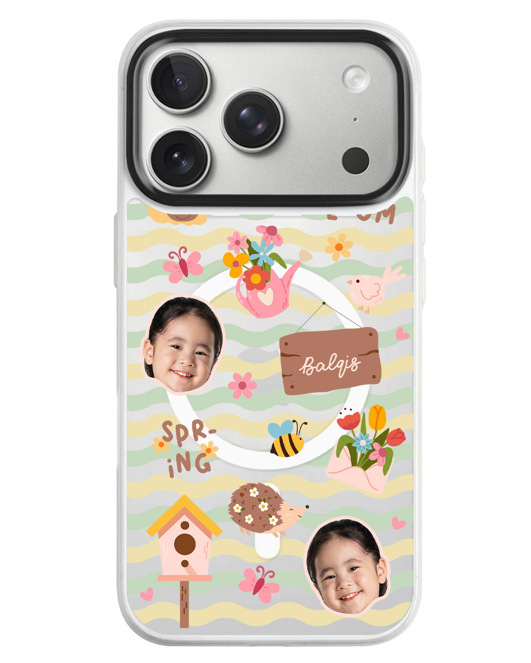 iPhone Rearguard MagSwap - Face Grid Spring Bloom