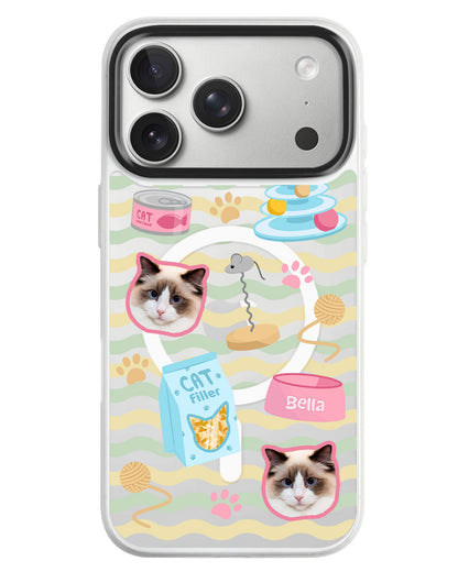iPhone Rearguard MagSwap - Pet Grid Kitty Playtime