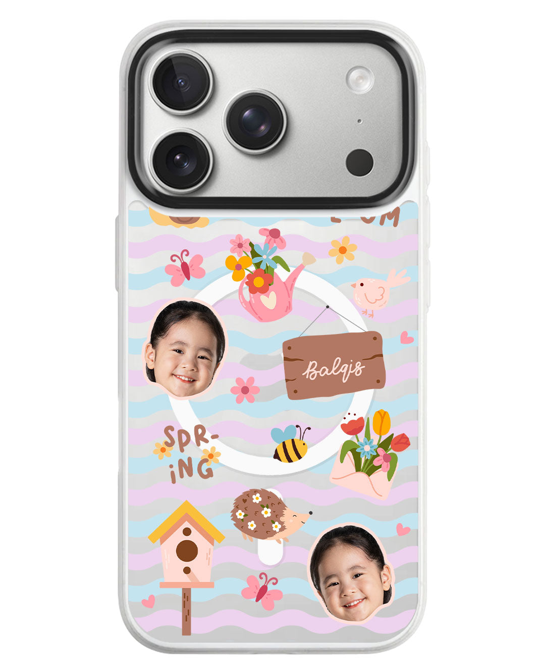 iPhone Rearguard MagSwap - Face Grid Spring Bloom
