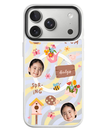 iPhone Rearguard MagSwap - Face Grid Spring Bloom
