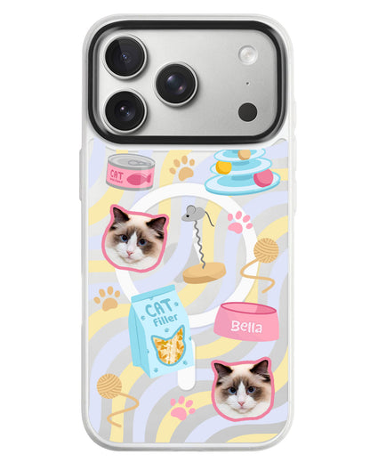 iPhone Rearguard MagSwap - Pet Grid Kitty Playtime