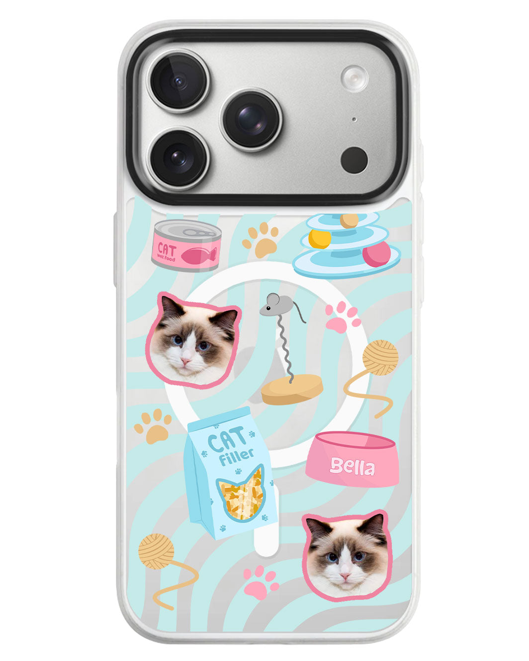 iPhone Rearguard MagSwap - Pet Grid Kitty Playtime
