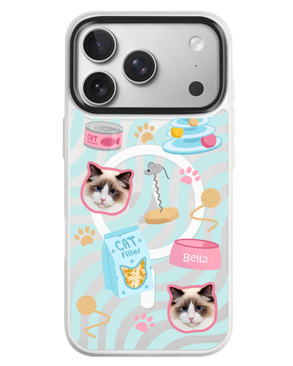 iPhone Rearguard MagSwap - Pet Grid Kitty Playtime