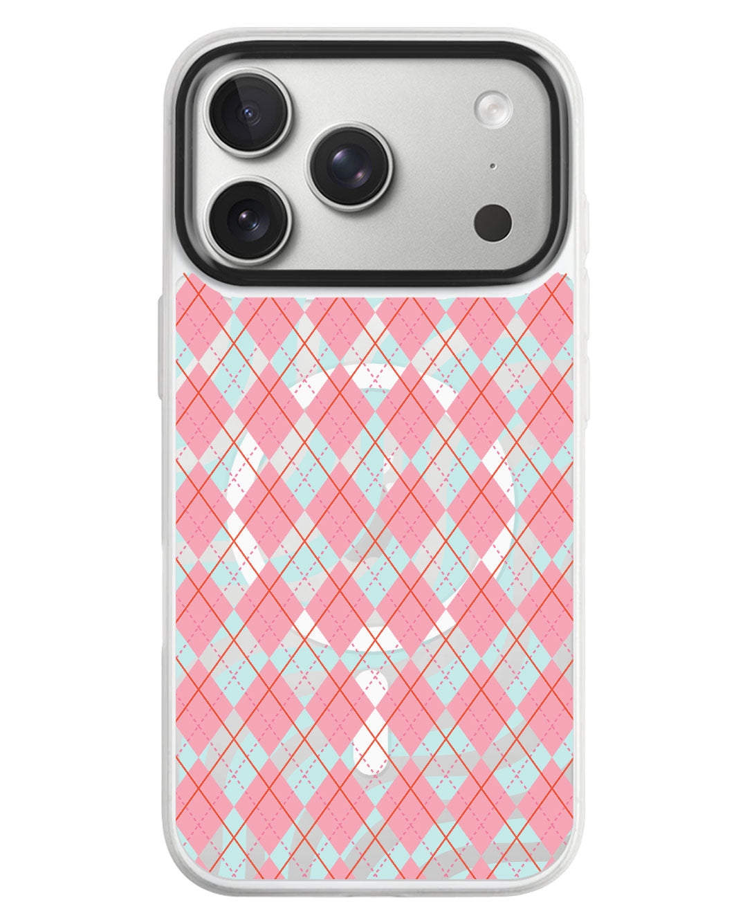 iPhone Rearguard MagSwap - Pink Argyle