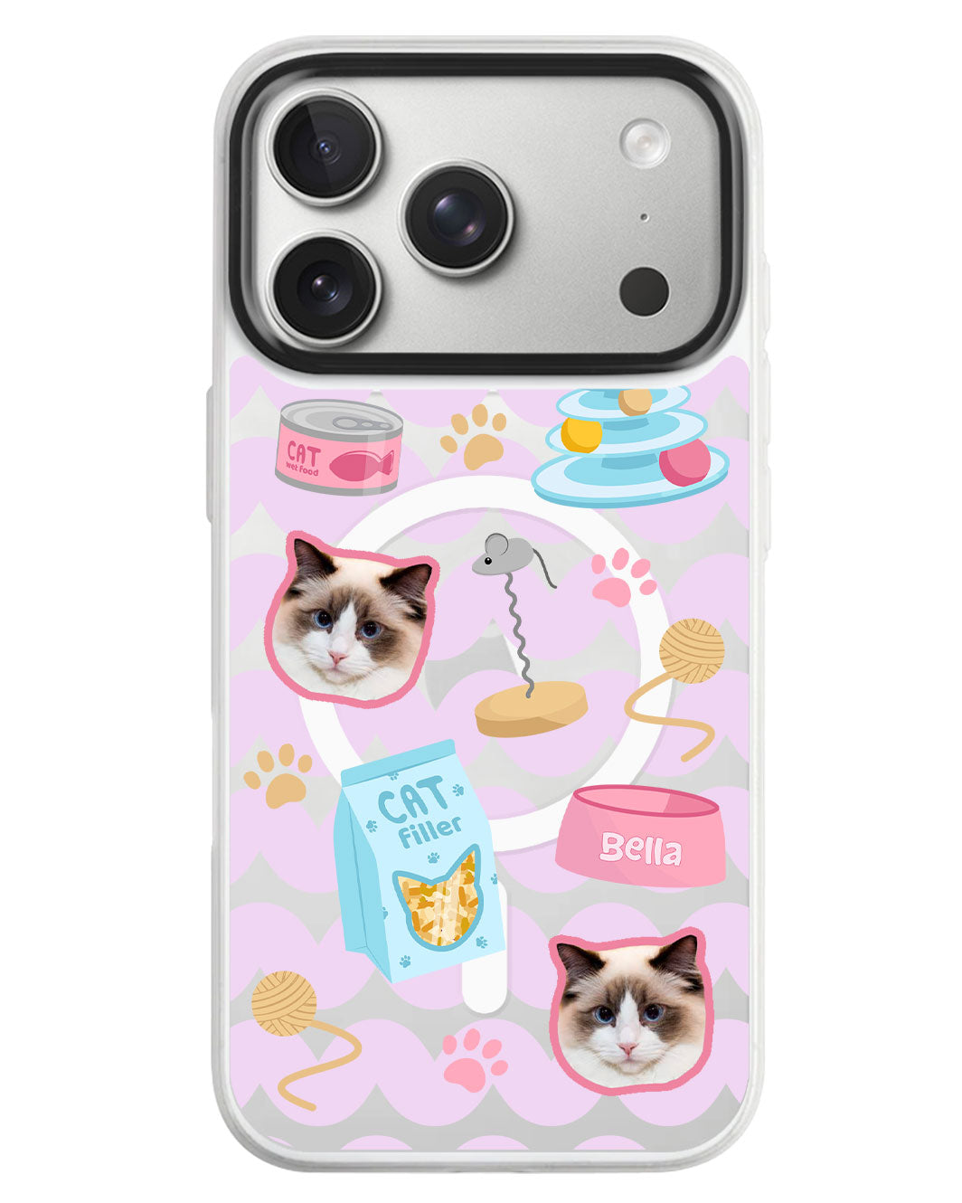 iPhone Rearguard MagSwap - Pet Grid Kitty Playtime