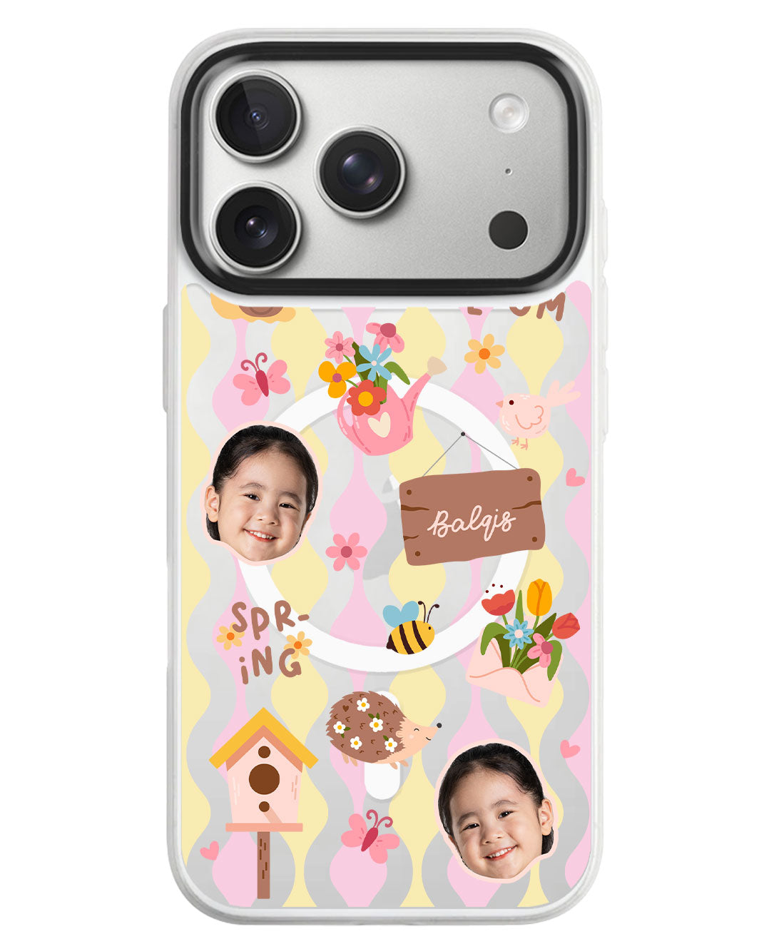 iPhone Rearguard MagSwap - Face Grid Spring Bloom