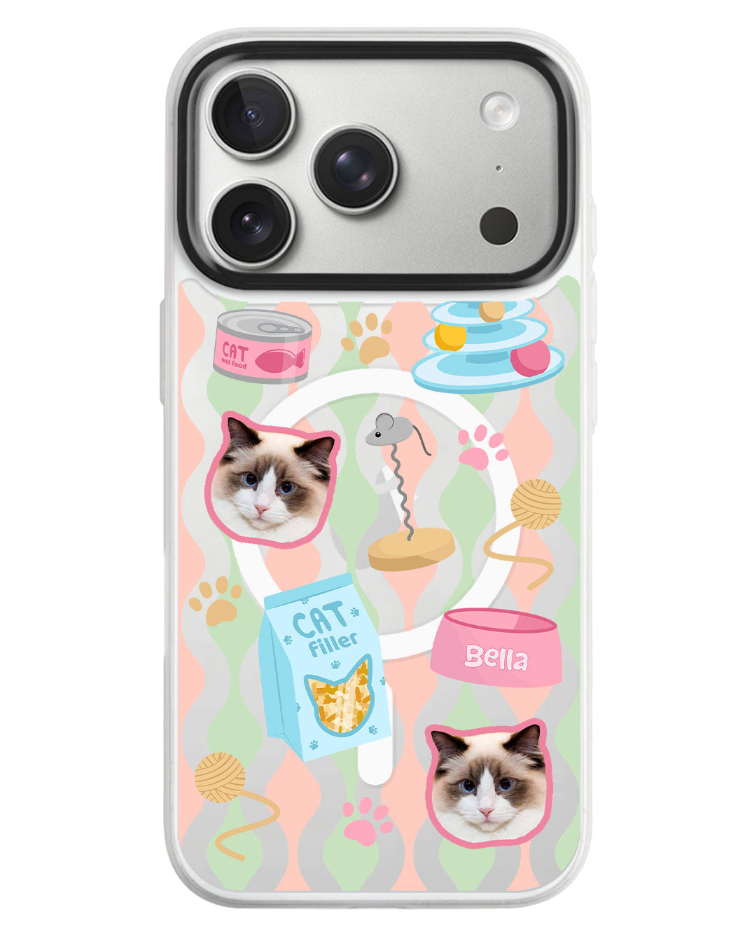 iPhone Rearguard MagSwap - Pet Grid Kitty Playtime