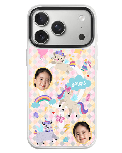 iPhone Rearguard MagSwap - Face Grid Unicorn