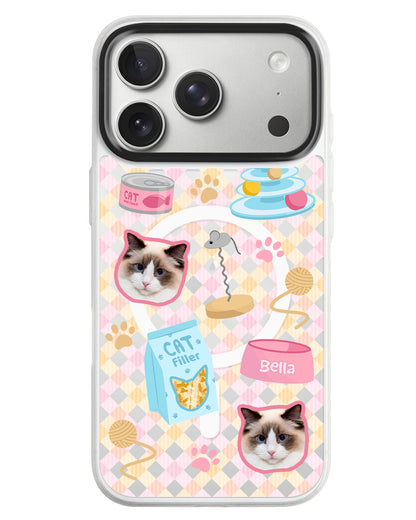 iPhone Rearguard MagSwap - Pet Grid Kitty Playtime