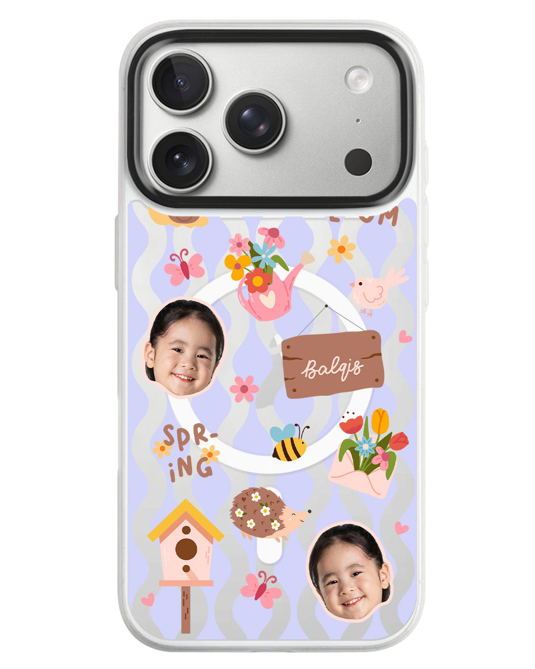 iPhone Rearguard MagSwap - Face Grid Spring Bloom