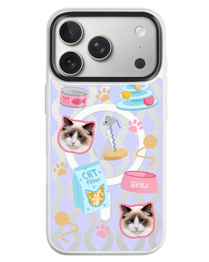iPhone Rearguard MagSwap - Pet Grid Kitty Playtime