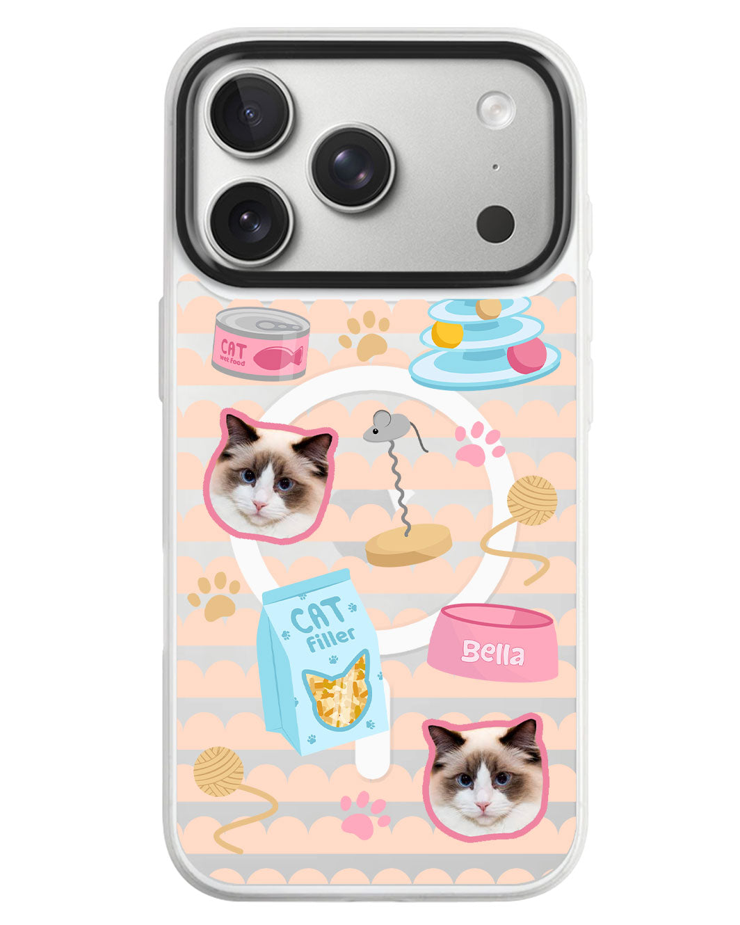 iPhone Rearguard MagSwap - Pet Grid Kitty Playtime