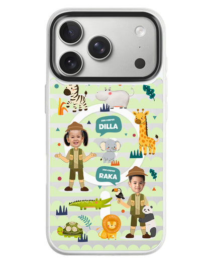 iPhone Rearguard MagSwap - Face Grid Dream Zoo Keeper
