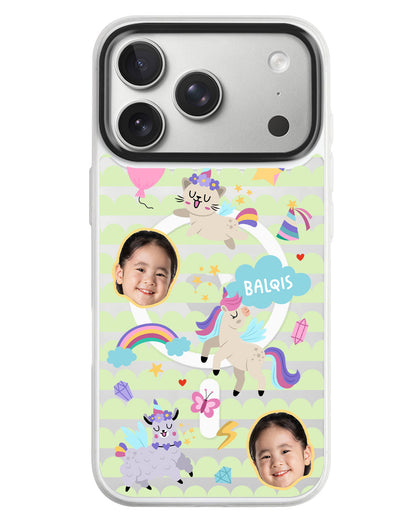 iPhone Rearguard MagSwap - Face Grid Unicorn