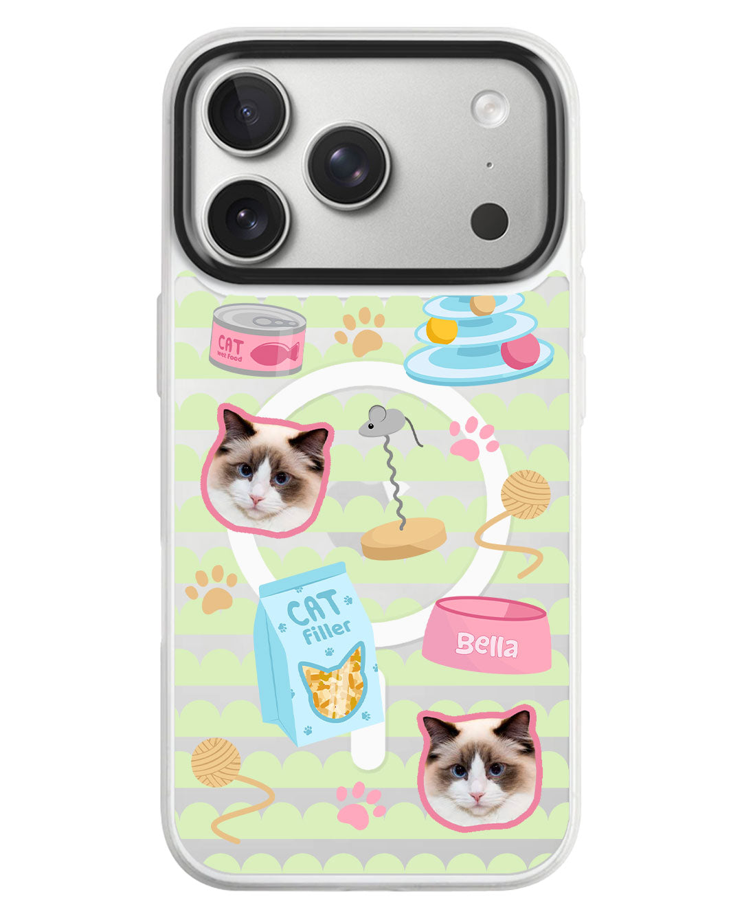 iPhone Rearguard MagSwap - Pet Grid Kitty Playtime