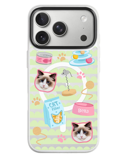 iPhone Rearguard MagSwap - Pet Grid Kitty Playtime
