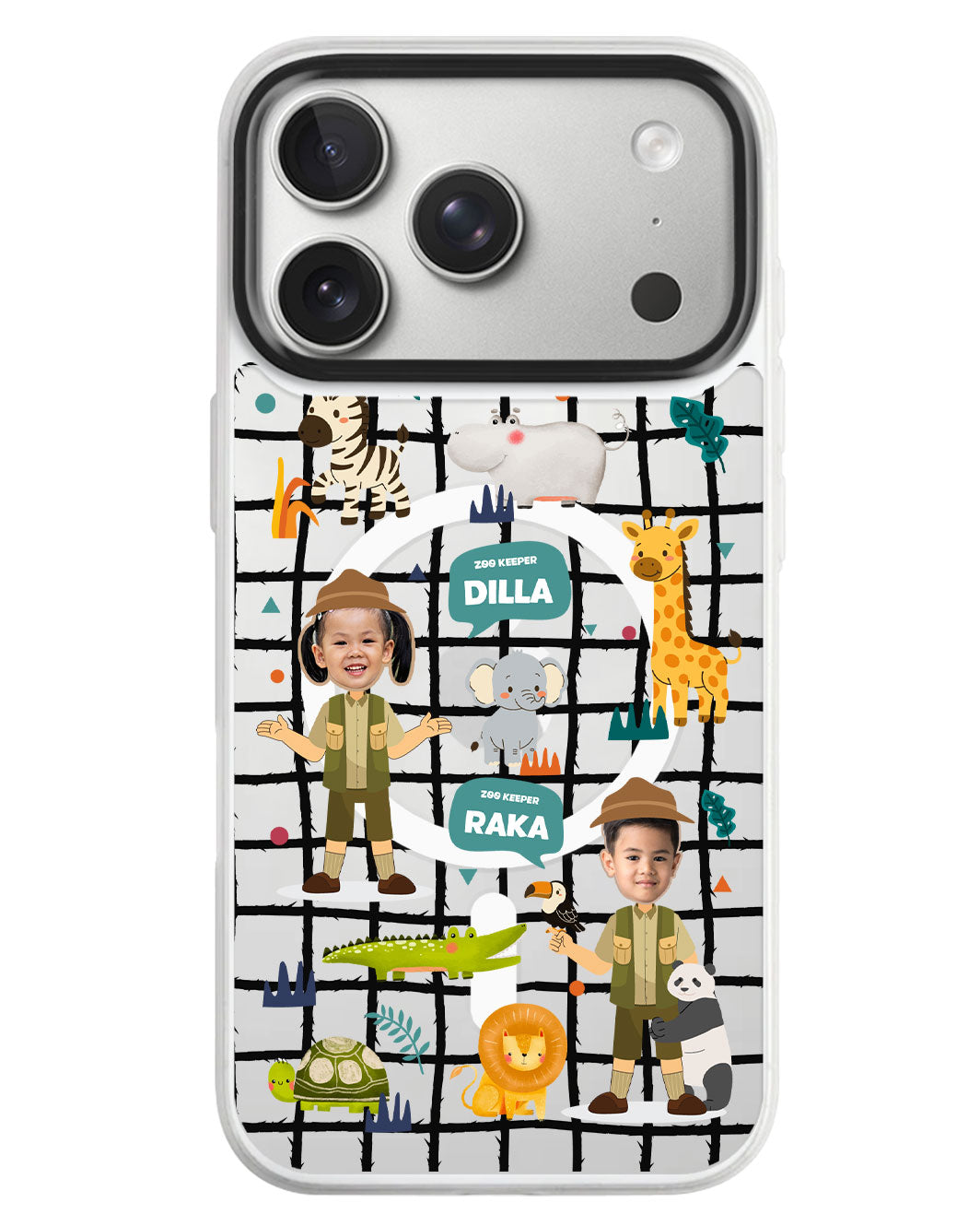 iPhone Rearguard MagSwap - Face Grid Dream Zoo Keeper