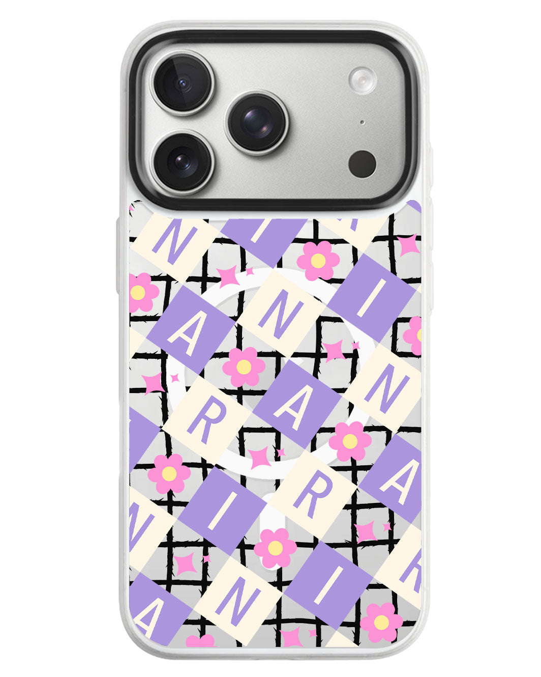 iPhone Rearguard MagSwap - Flower Grid Monogram 3.0